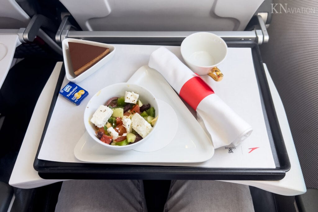 Austrian E195 Business Class Meal Service Snack