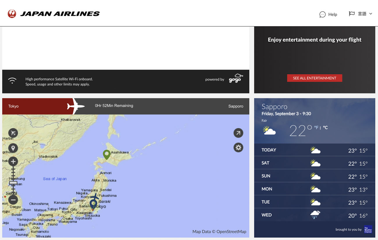 JAL Domestic 767 IFE